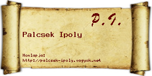 Palcsek Ipoly névjegykártya